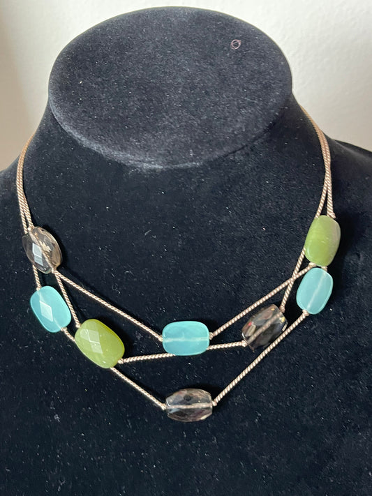 Multi colored stone necklace
